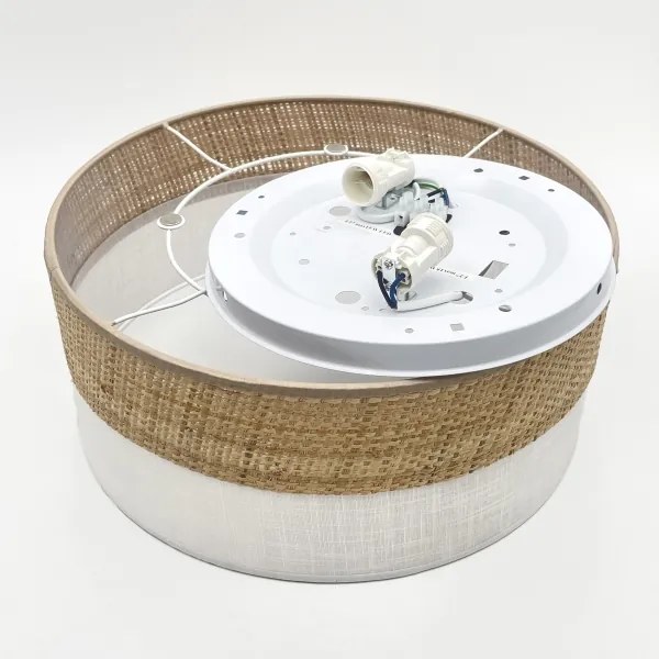 Plafoniera SIRJA DOUBLE BOHO 2xE14/15W/230V Ø 35 cm beige/bianco