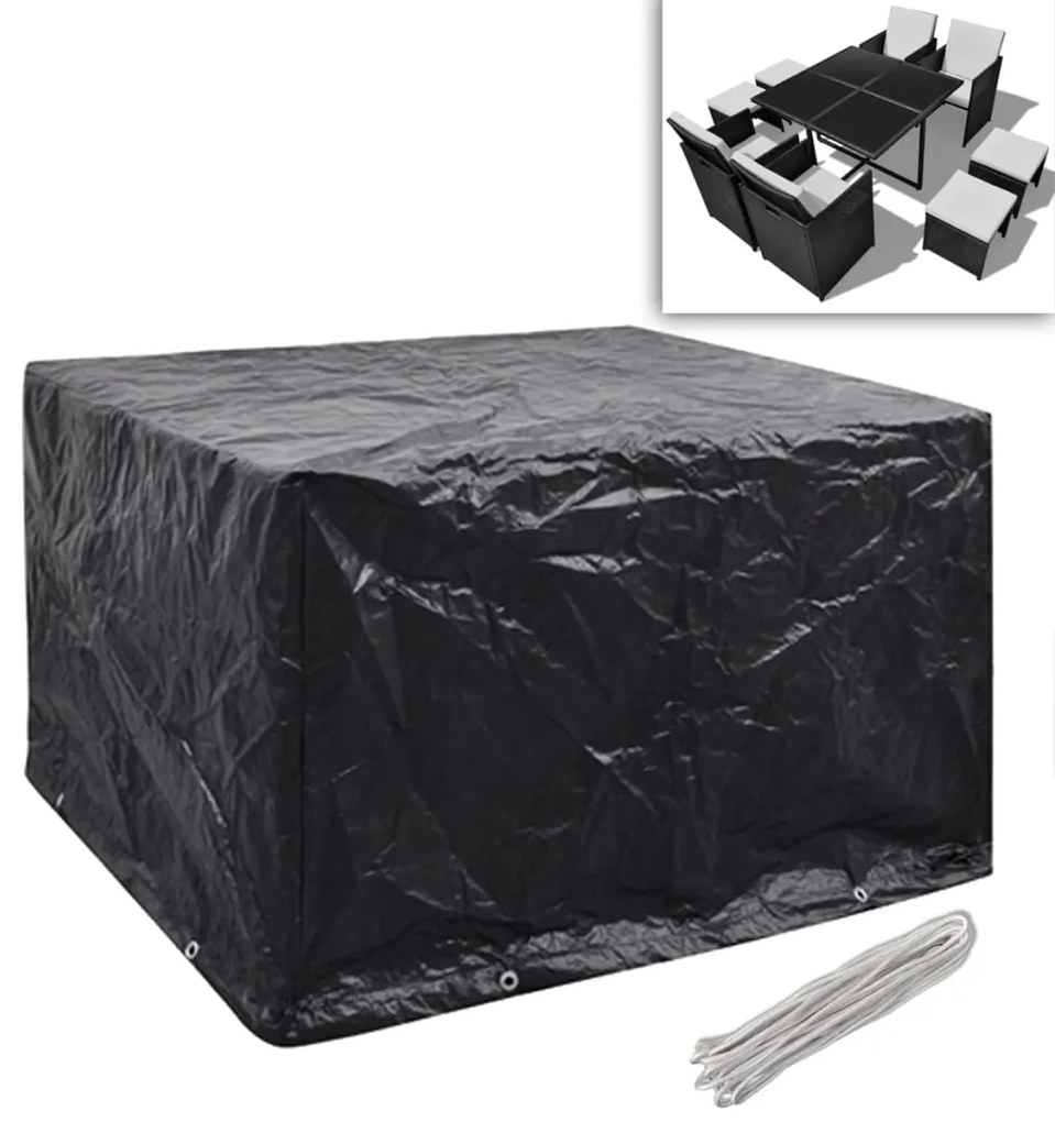 Coperture arredi giardino 2pz polyrattan 8 occhielli 113x113cm