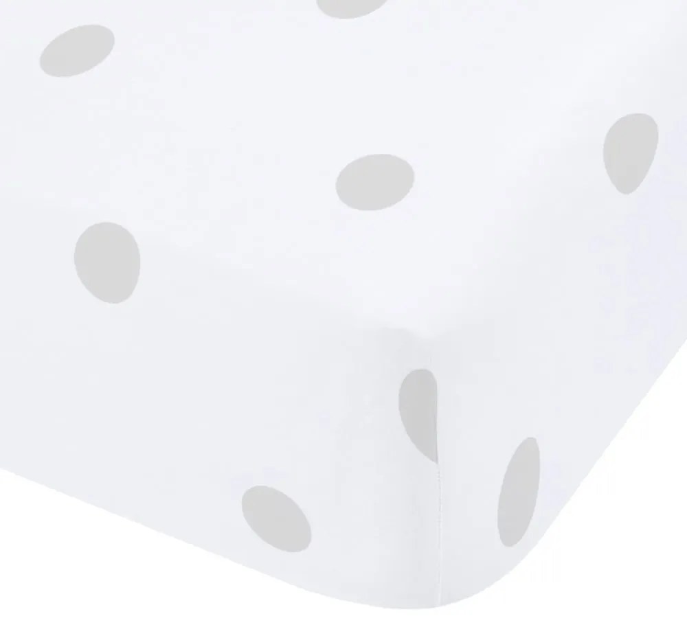 Lenzuolo con angoli bianco e grigio in flanella 90x190 cm Polka Dot – Catherine Lansfield