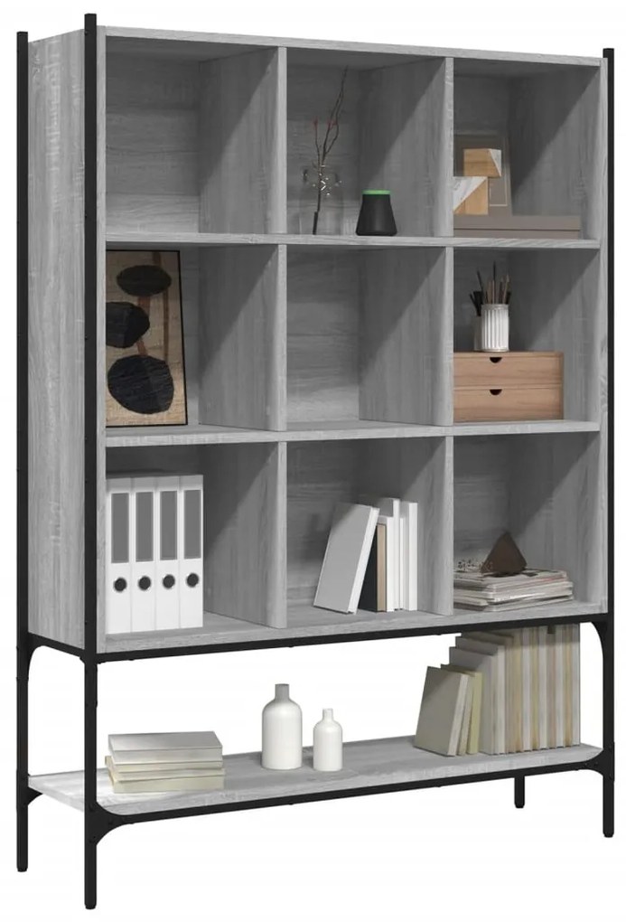 Libreria Grigio Sonoma 102x30x141,5 cm in Legno Multistrato