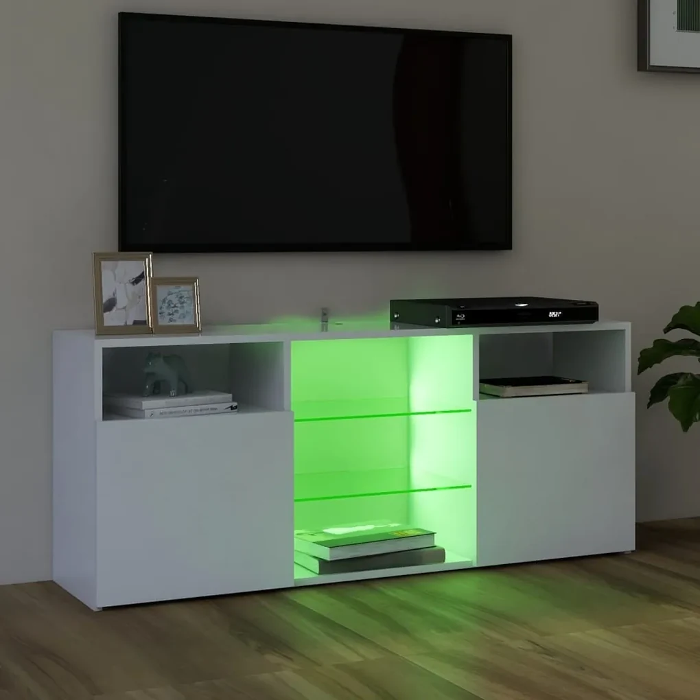 Mobile porta tv con luci led bianco 120x30x50 cm