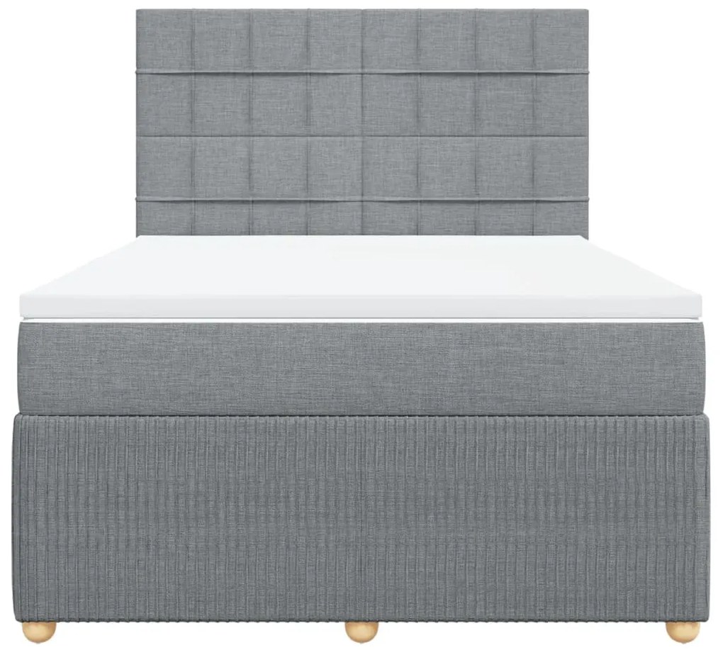 Giroletto a molle con materasso grigio chiaro 140x190cm tessuto