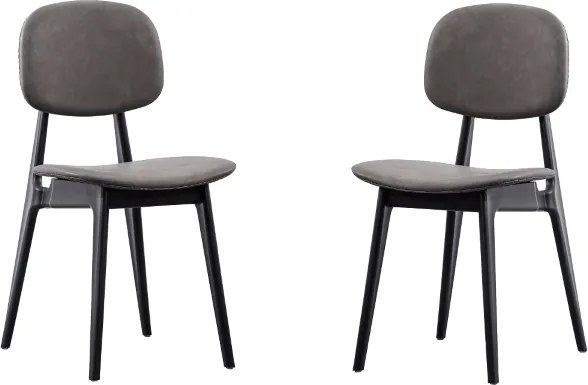 Set 2 sedie ATENA grigio in ecopelle imbottita per cucina e pranzo