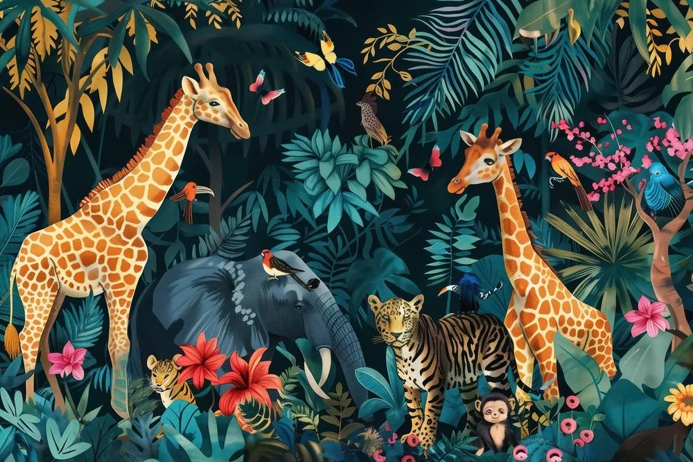 Quadro su tela – Animali della giungla