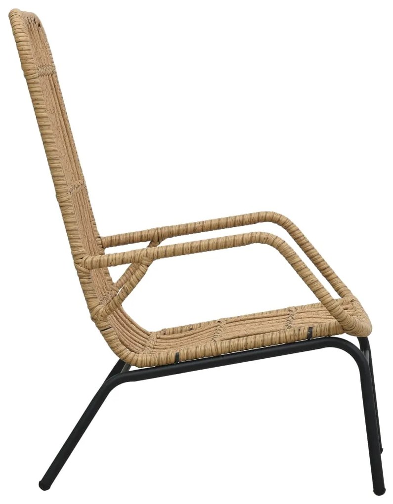 Sedia da giardino in polyrattan marrone chiaro