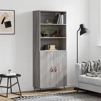 Credenza Grigio Sonoma 69,5x34x180 cm in Legno Multistratocod mxl 125508