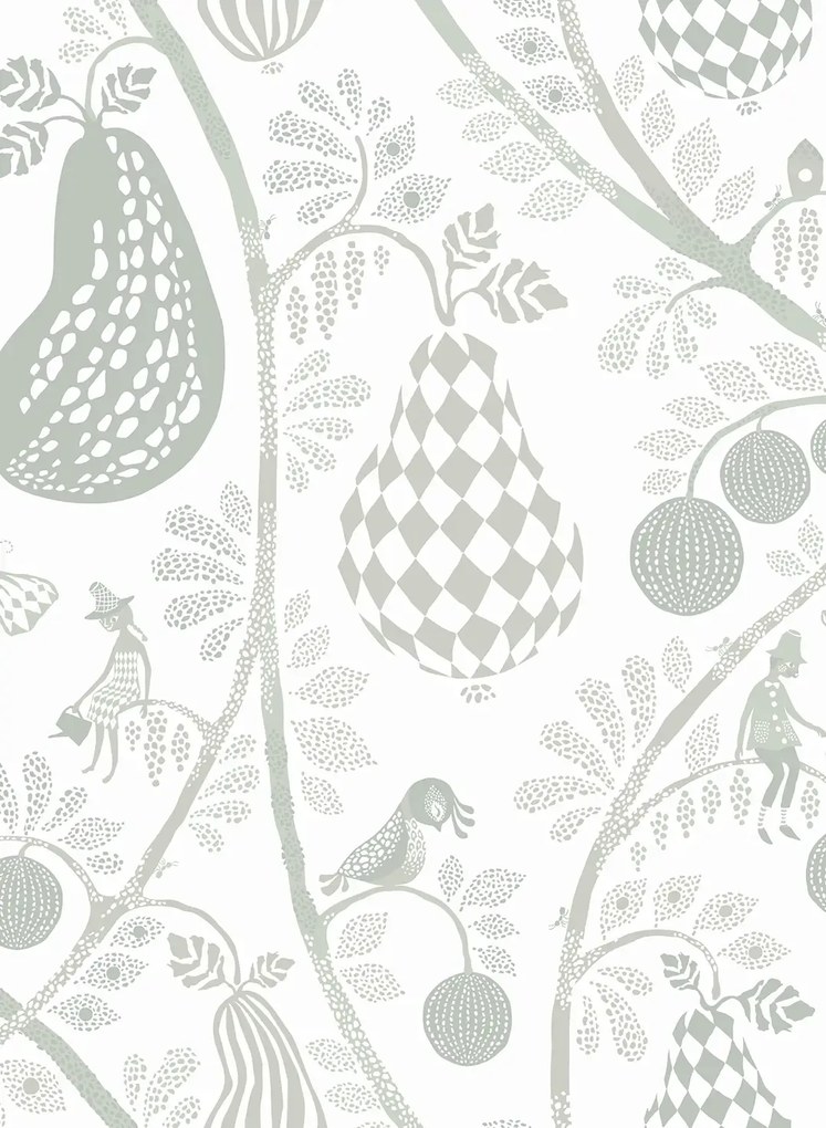 Littlephant Carta da parati Fruit Garden - White/ Green