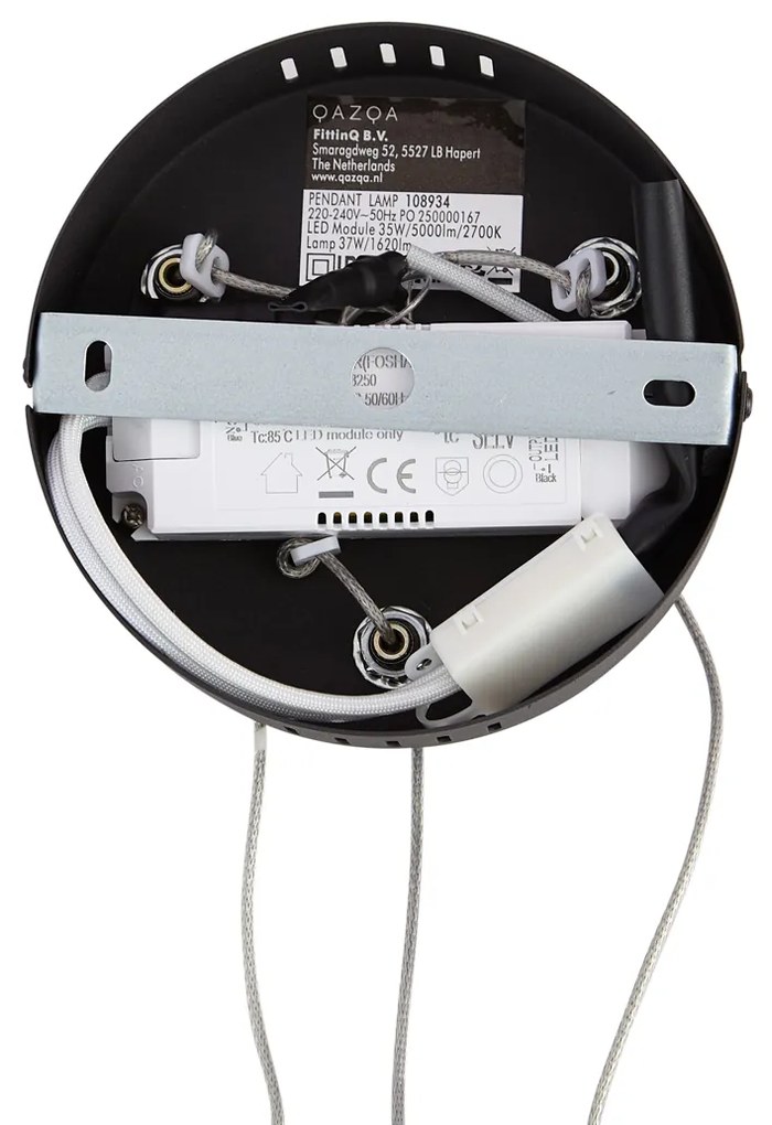 Lampada a sospensione di design nera rotonda dimmerabile a 3 livelli - Krisscross