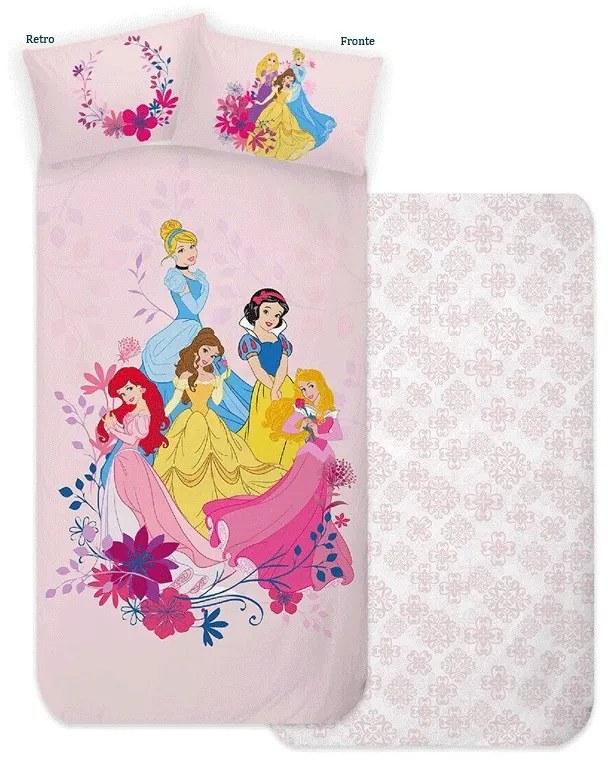 Completo letto singolo Principesse Disney in cotone