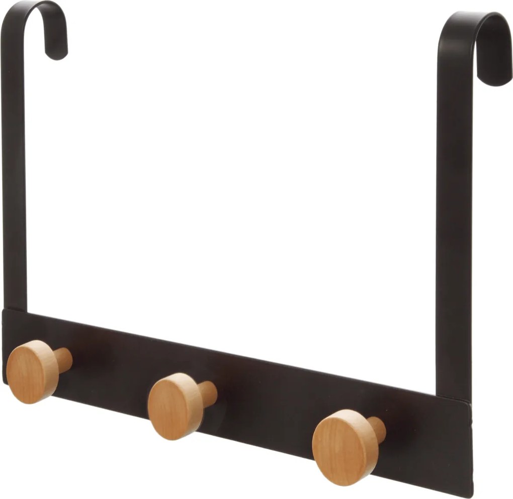 Gancio Triplo a Parete Feridras "Haiti" Nero/Bambù