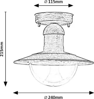 Brilagi - Plafoniera da esterno MOLDE 1xE27/60W IP44 bianco/patina