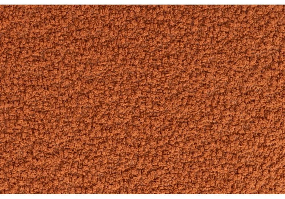 Poggiapiedi color mattone con rivestimento in bouclé Marcos – White Label