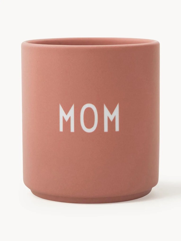 Tazza di design senza manico con scritta fronte e retro Favourite MOM/LOVE