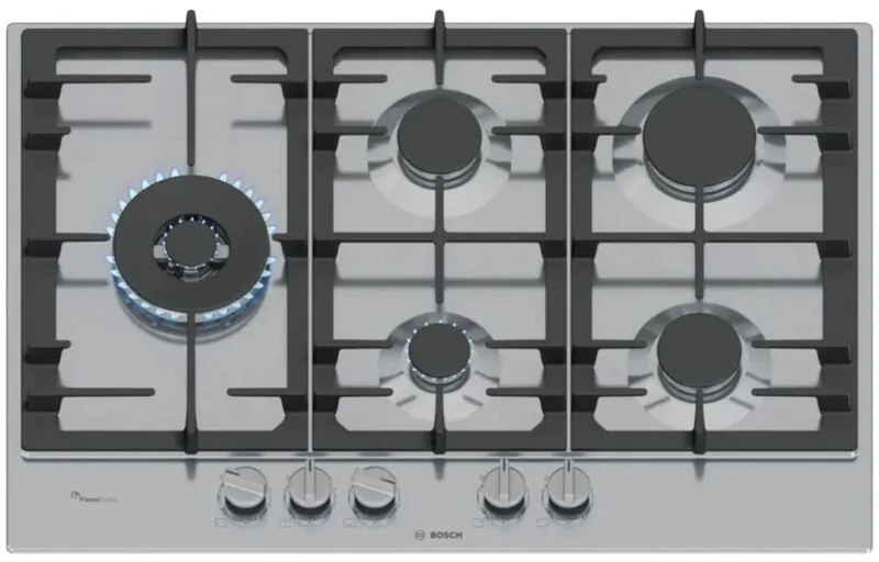 Bosch - Serie 6 PCS7A5I90 , Piano cottura a gas, 75 cm, Acciaio inox