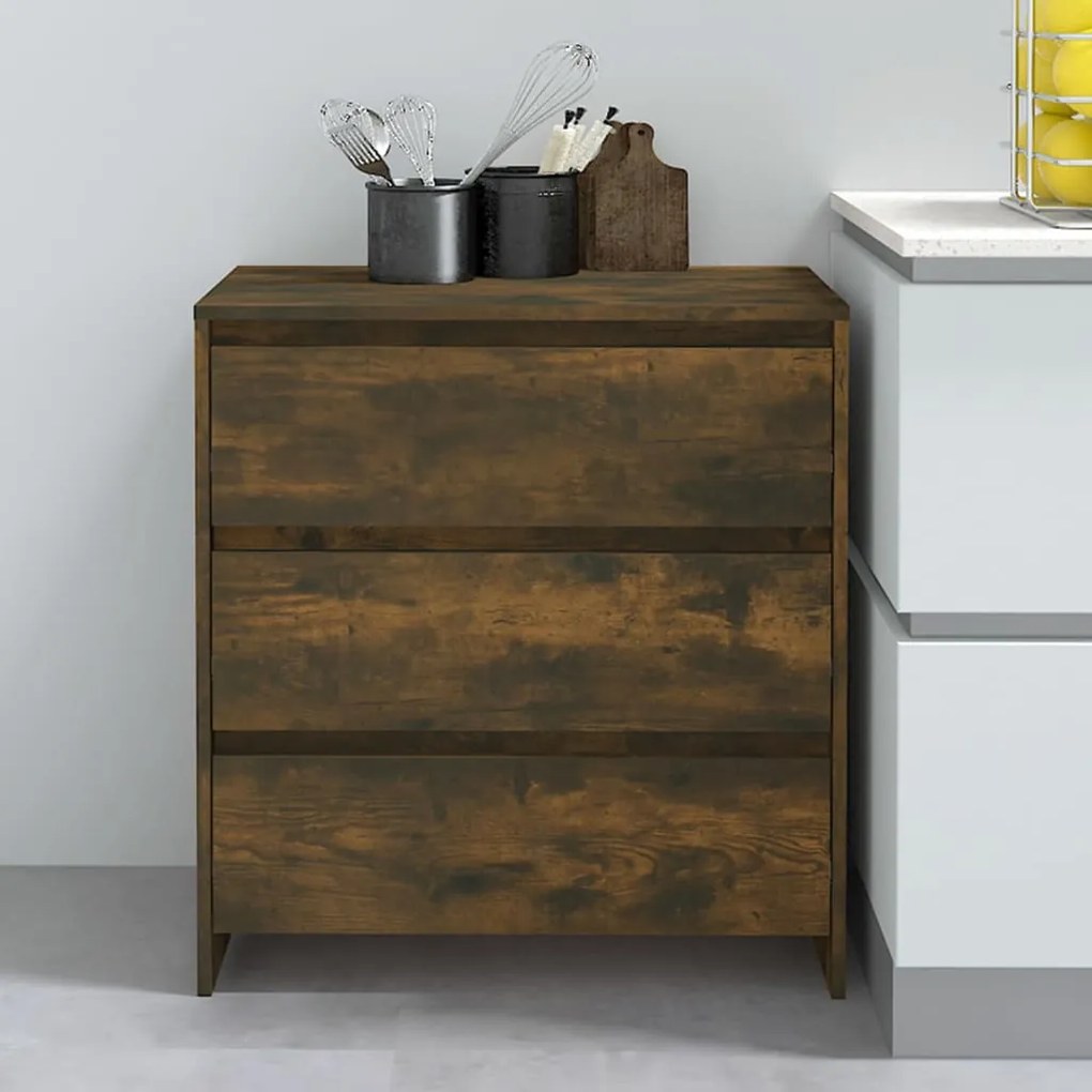 Credenza Rovere Fumo 70x41x75 cm in Truciolato