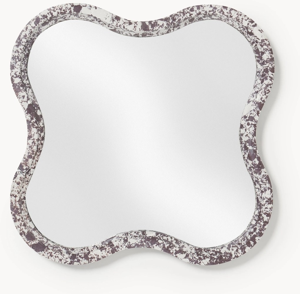 Specchio da parete con cornice in marmo tecnico Elara