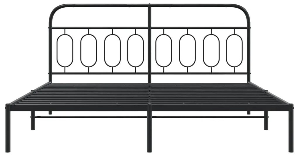 Giroletto con testiera in metallo nero 160x200 cm