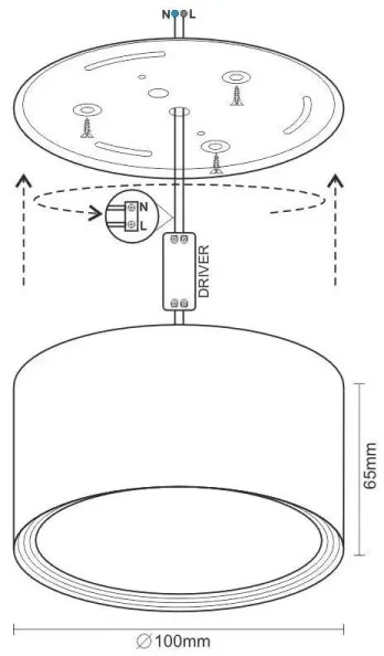 Faretto LED LED/12W/230V 4000K diametro 10 cm bianco