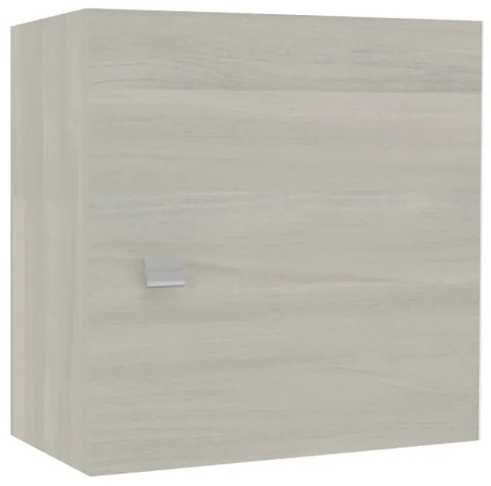 Pensile bagno Cubo rovere grigio, 1 anta apertura da sinistra P 15.5 x L 45 x H 45 cm