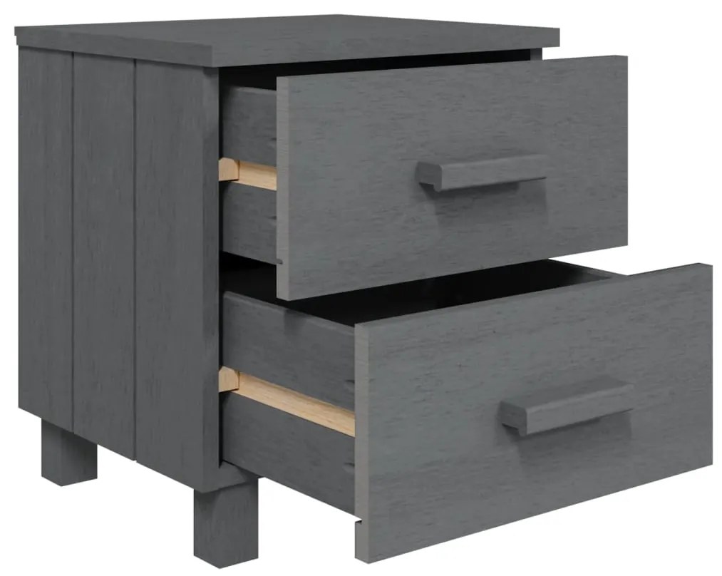Comodino hamar grigio scuro 40x35x44,5 cm in legno di pino
