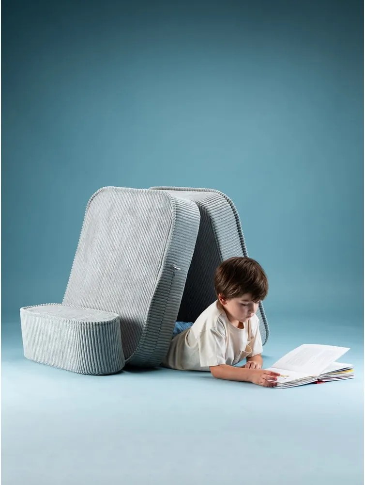 Poltrona per bambini color menta con rivestimento in velluto a coste Flip – Wigiwama