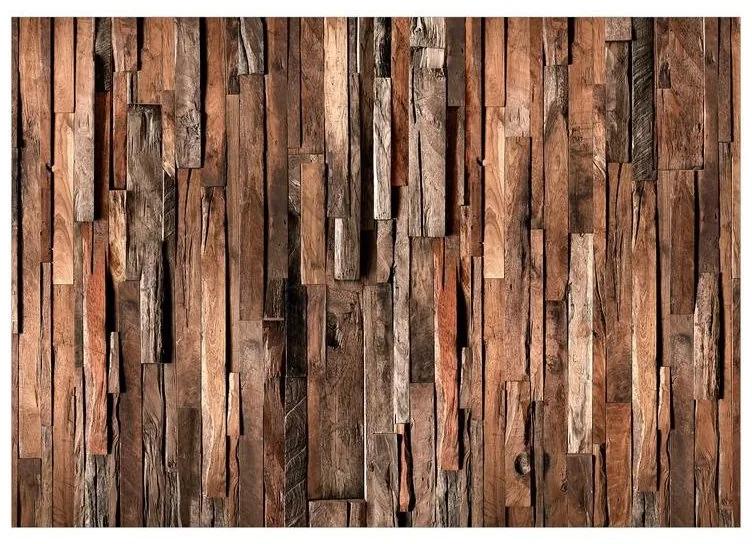 Fotomurale adesivo Wooden Curtain (Brown)