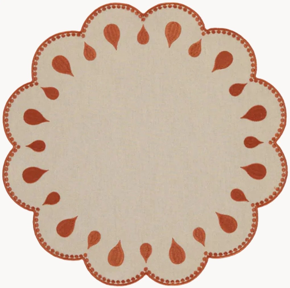 Tovaglietta americana con bordo ricamato Gotas