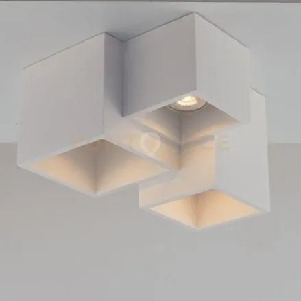 Plafoniera-faretto foster bianca 3 luci attacco gu10 24x23x15cm in ...