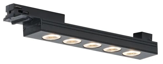 Plafoniera moderna nera per sistema a binario monofase 5W 370 lm 3000K - Iconic Tsiri