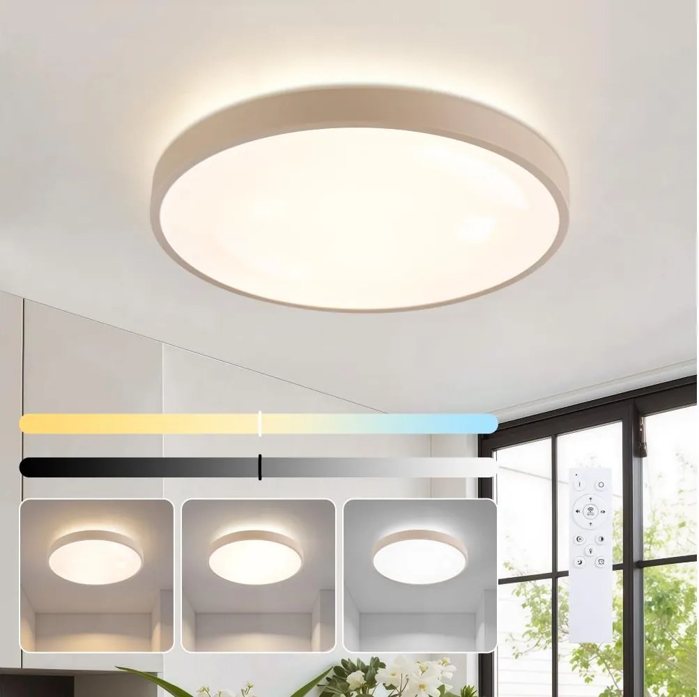 Brilagi - Apparecchio LED dimmerabile GLASS POOL DOUBLE LED/48W/230V 40 cm beige + telecomando