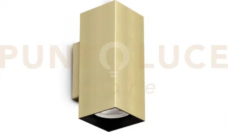 Look square applique a parete 2 luci attacco gu10 ottone 15cm l.6cm...