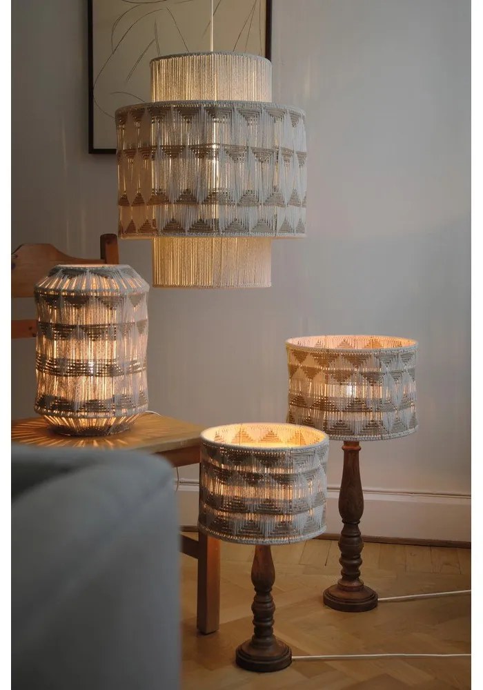 Lampadario di colore naturale con paralume in tessuto e con paralume in iuta ø 45 cm Ano – Markslöjd