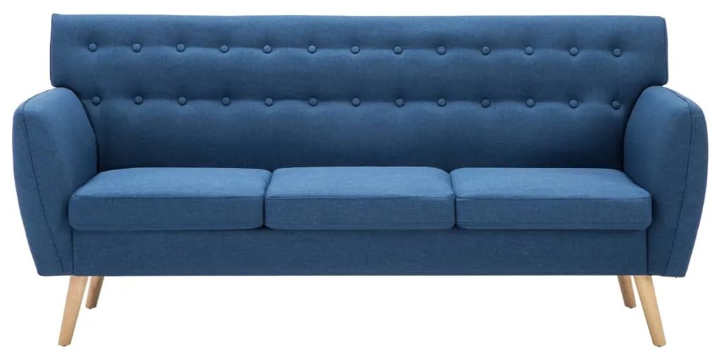 Divano a 3 posti rivestito in tessuto 172x70x82 cm blu