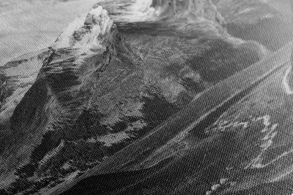 Quadro su tela – Panorama montano magnifico in bianco e nero