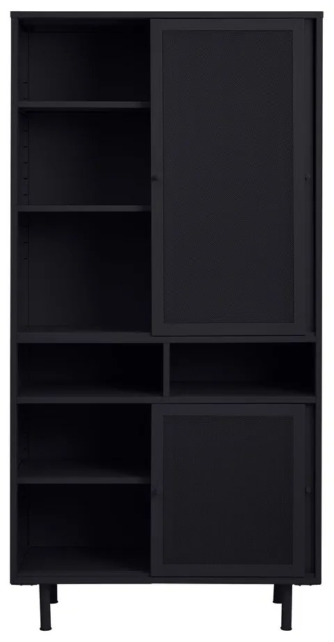 Armadietto nero in metallo con porte scorrevoli 90x180x40 cm Veep – Unique Furniture