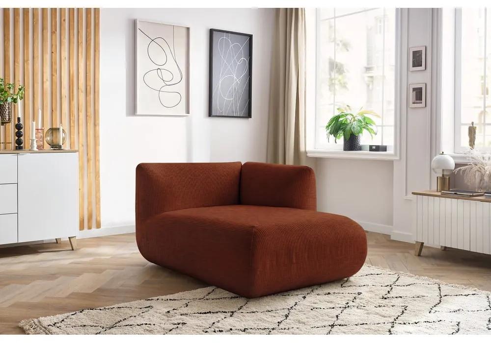 Modulo divano in velluto a coste arancione (angolo destro) Lecomte - Bobochic Paris