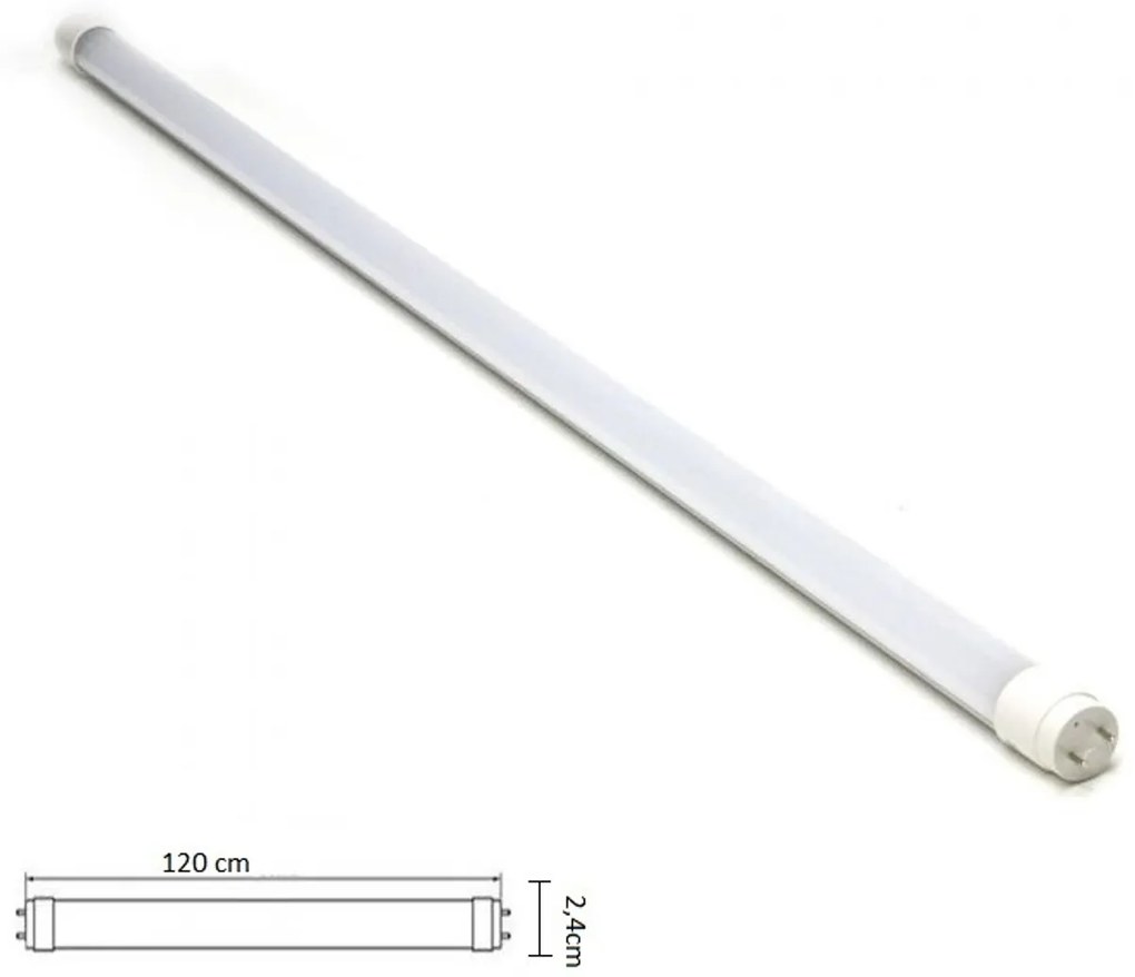 Tubo LED T8 120cm 20W serie Professional (alimentazione Bilaterale) - High CRI Colore Bianco Caldo 2.700K