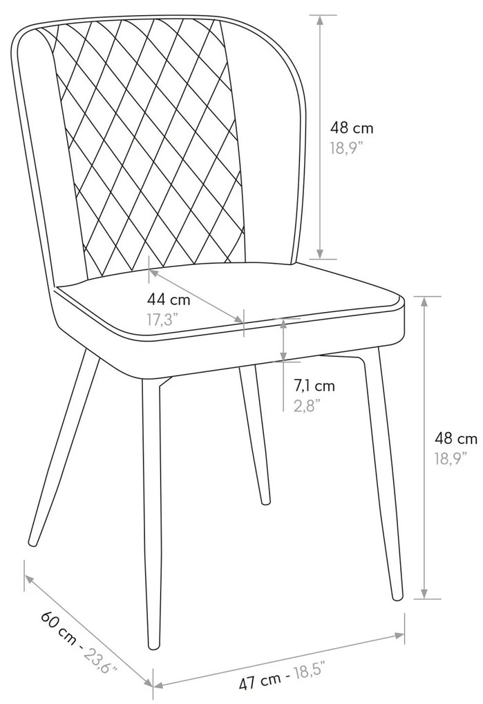 KINSLEE - sedia di design moderno in velluto
