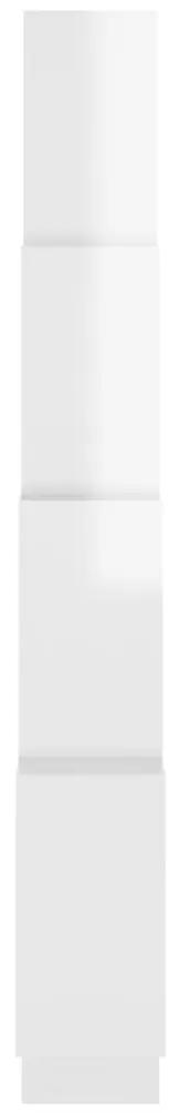 Mensola Parete Cubo Bianco Lucido 90x15x119cm Legno Multistrato