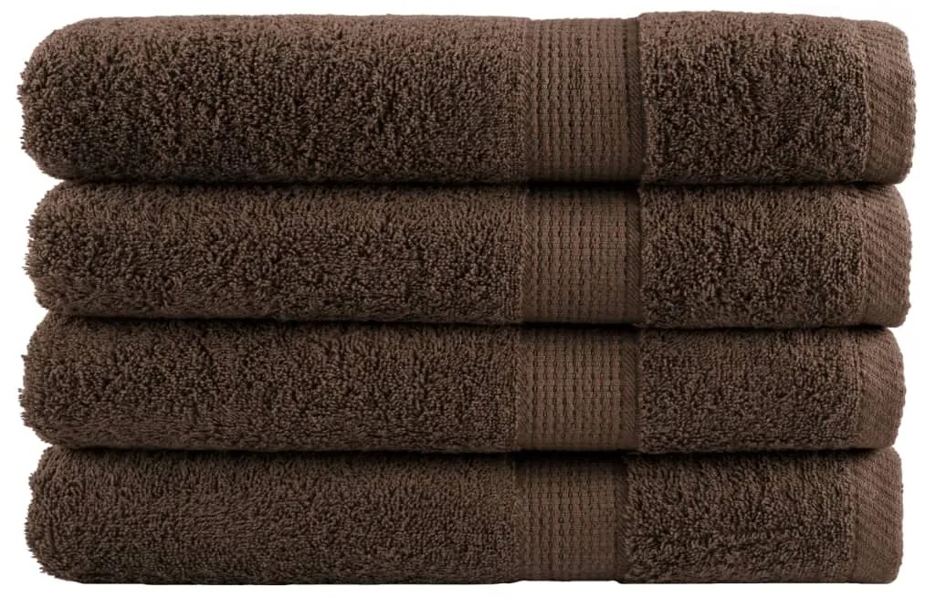 Asciugamani Premium Solund 4 Pz Marroni 100x200 Cm 600gsm /
