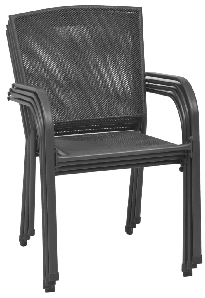 Sedie da esterno 4 pz design a rete in acciaio antracite