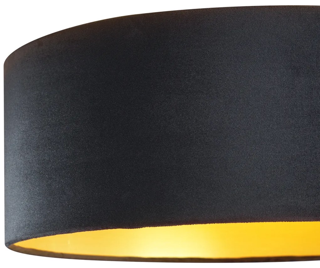 Plafoniera moderna in velluto nero 40cm con LED dimmerabile a 3 livelli - Sue