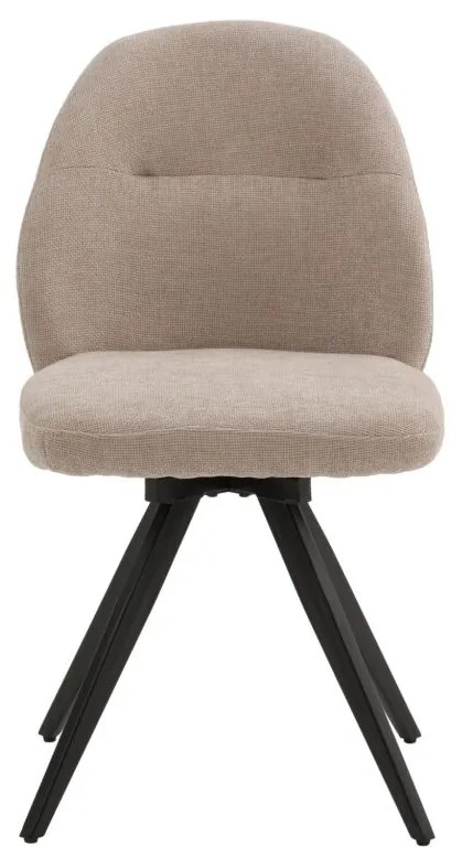 Set di sedie girevoli ZENNENDAL in tessuto beige e gambe in metallo nero