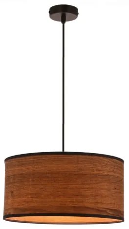 Lampadario a sospensione con filo LEGNO 1xE27/40W/230V diametro 30 cm marrone
