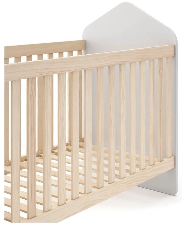Culla bianca/naturale in pino 60x120 cm Estefania - Marckeric