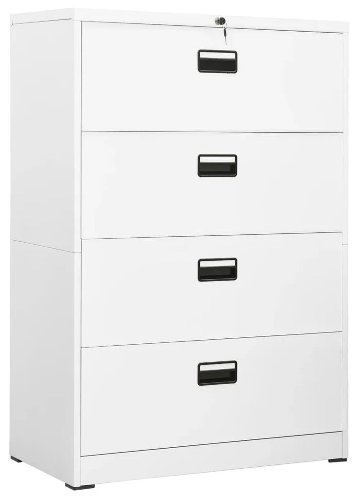 Armadio Classificatore Bianco 90x46x134 Cm İn Acciaio /