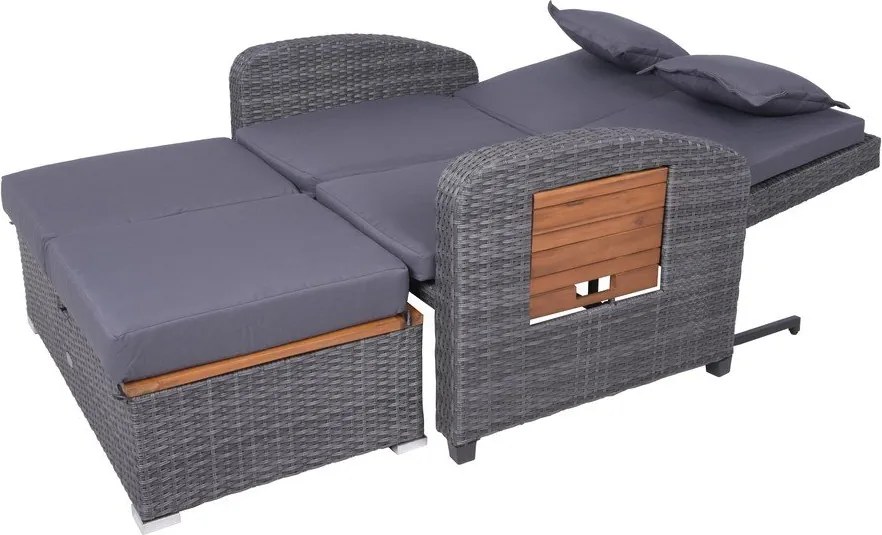 Divano da giardino in rattan grigio Bari - Garden Pleasure