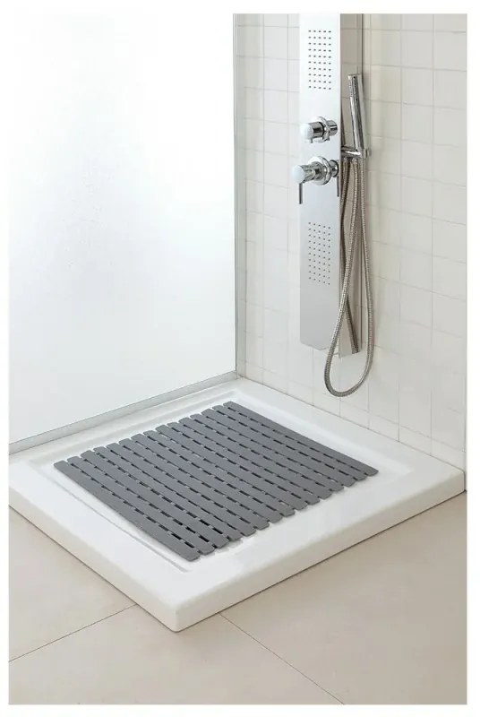 Pedana Doccia 54 x 54 in Plastica con Gommini Antiscivolo Bianca
