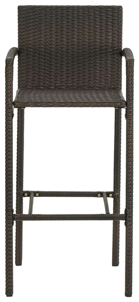Sgabelli da bar 4 pz marroni in polyrattan