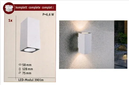 Paulmann 94330 - 2xLED/2,8W IP44 Applique da esterno  FLAME 230V bianca